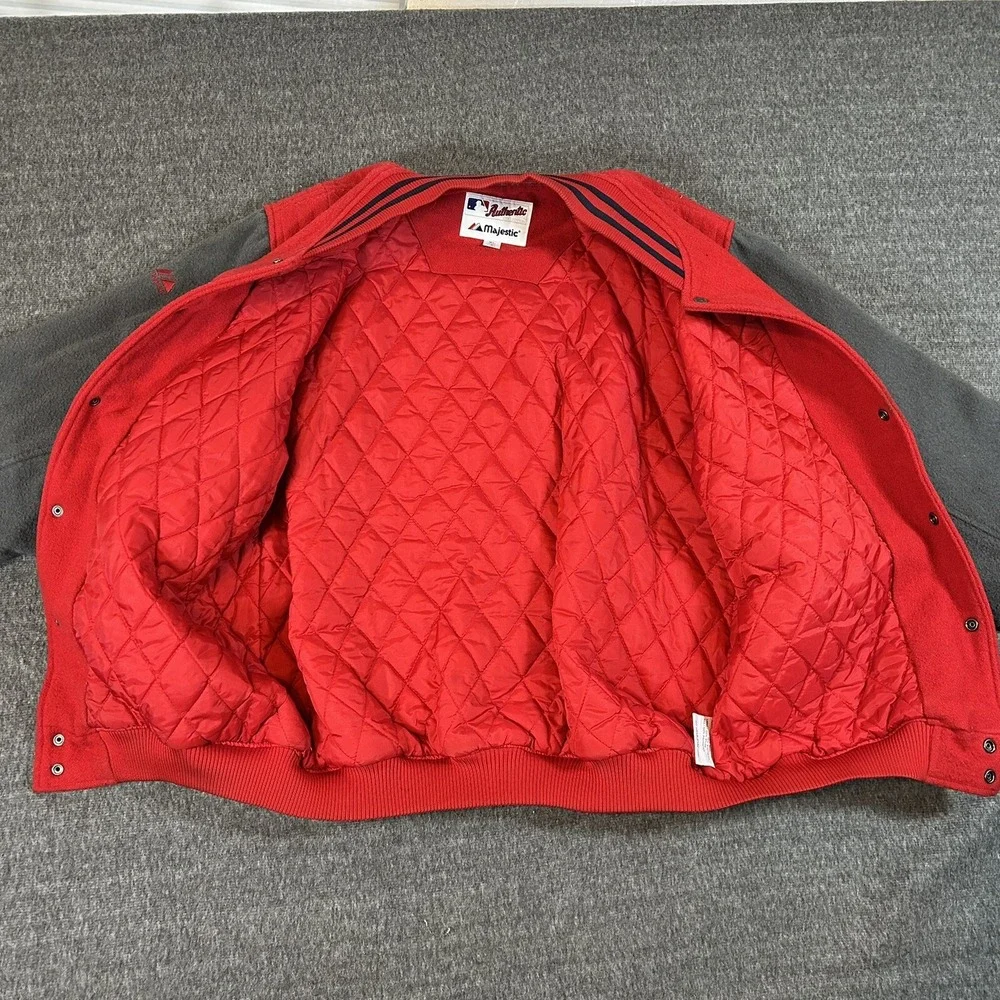 Vintage Majestic MLB Boston Red Sox Quilted Wool Bomber Varsity Jacket Size XL - Picture 6 of 14